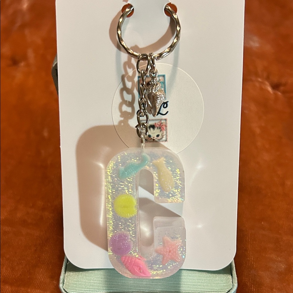 Colorful Initial Keychain with Charms
